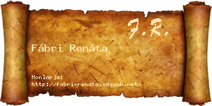 Fábri Renáta névjegykártya